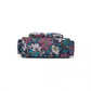 Kono Versatile Multi-Pocket Travel Bag with Adjustable Detachable Strap and Flower Print - Navy