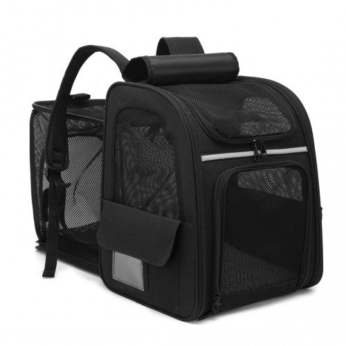 Dogat Expandable And Foldable Pet Backpack Carrier with Ventilated Mesh Windows Comfortable & Secure Design - Black