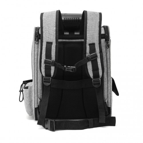 Dogat Expandable And Foldable Pet Backpack Carrier with Ventilated Mesh Windows Comfortable & Secure Design - Grey