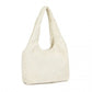 Miss Lulu Reversible Corduroy Shoulder Bag with Spacious Interior - Beige