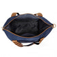 Kono Lightweight Waterproof Weekender Tote Bag Foldable Cabin Flight Duffel Ideal for Underseat Carry-On Travel - Navy/Brown