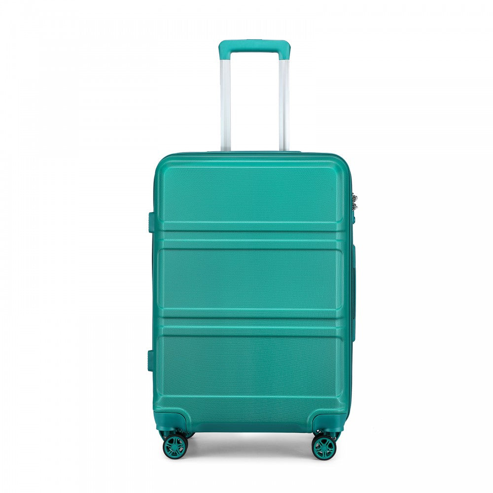 Kono Abs 24 Inch Sculpted Horizontal Design Suitcase - Teal