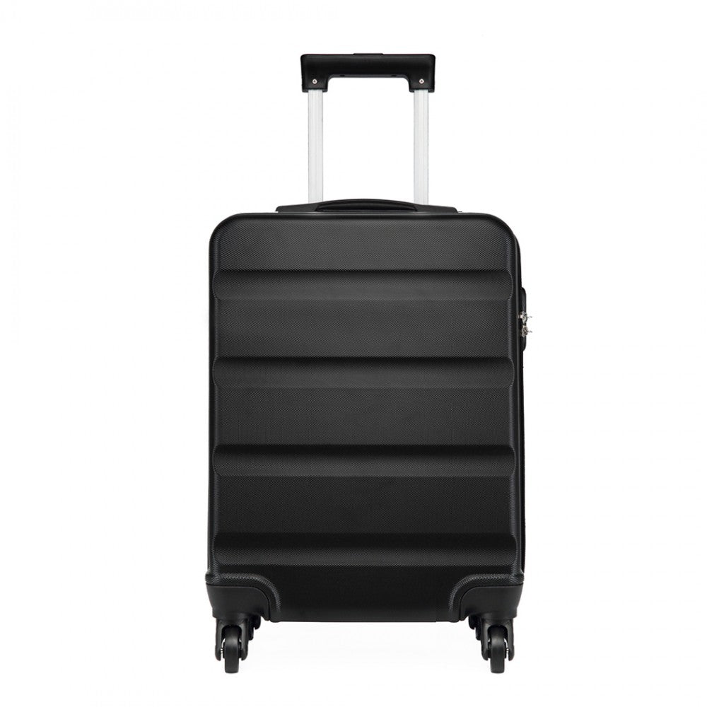 Kono Horizontal Design Abs Hard Shell Luggage 20 Inch Suitcase - Black