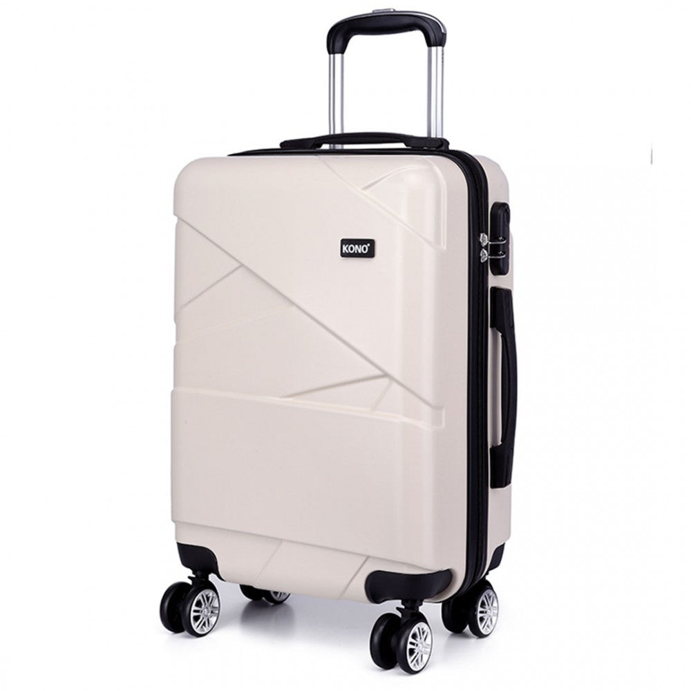 Kono 20 Inch Bandage Effect Hard Shell Suitcase - Beige