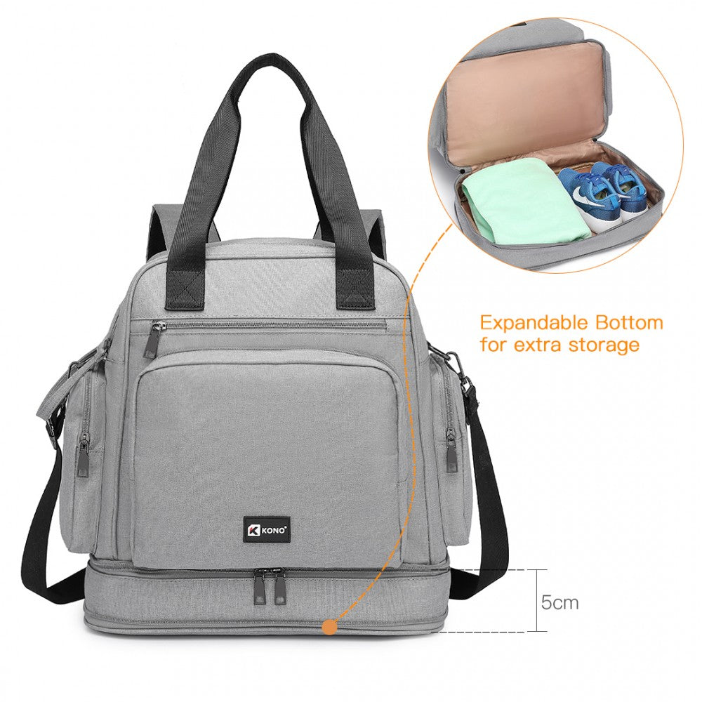 Kono Multi Way Travel Baby Changing Bag - Grey