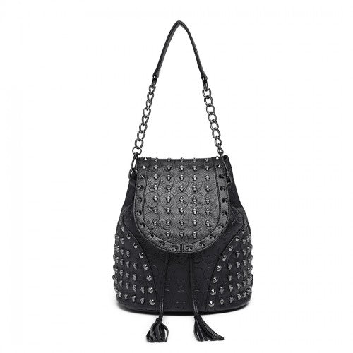 Miss Lulu Skull Studded Backpack Shoulder Bag