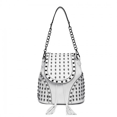 Miss Lulu Skull Studded Backpack Shoulder Bag