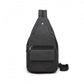Kono Casual Canvas Single Strap Sling Backpack - Black