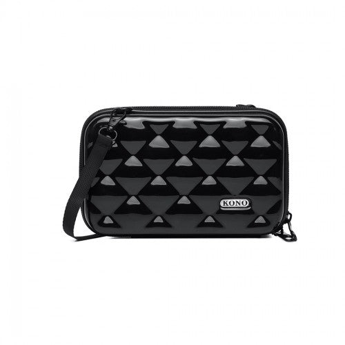 Kono Multifaceted Diamond Travel Clutch - Black