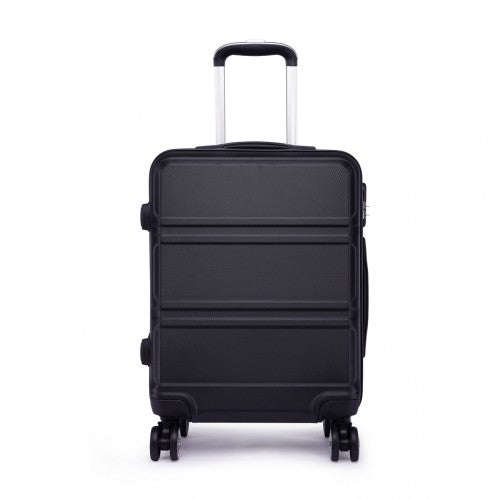 Kono Abs Sculpted Horizontal Design 20 Inch Cabin Luggage - Black