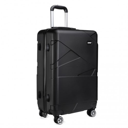 Kono 24 Inch Bandage Effect Hard Shell Suitcase - Black