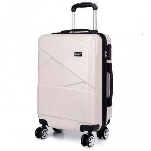 Kono 20 Inch Bandage Effect Hard Shell Suitcase - Beige