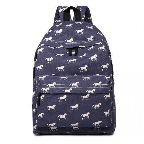 Miss Lulu Large Backpack Horse Navy