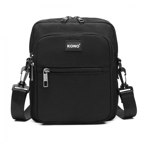 Kono Multi Pocket Cross Body Shoulder Bag - Black