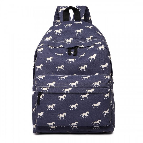 Miss Lulu Large Backpack Horse Navy