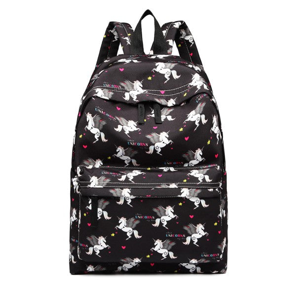 Miss Lulu Large Backpack Unicorn Print