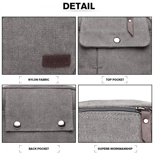 Kono Multi Pocket Cross Body Shoulder Bag - Grey