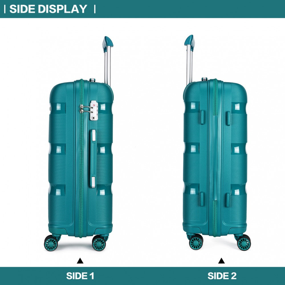 Kono 20 Inch Cabin Size Bright Hard Shell PpPSuitcase - Classic Collection - Blue/Green