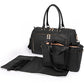 Miss Lulu Leather Look Maternity Changing Shoulder Bag Black