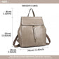 Miss Lulu Vintage Oil-Wax Faux Leather Backpack