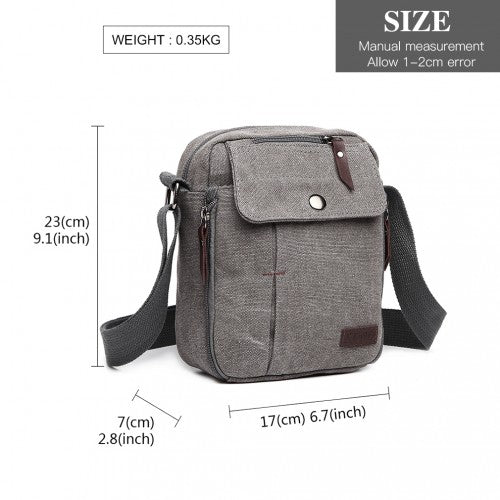 Kono Multi Pocket Cross Body Shoulder Bag - Grey