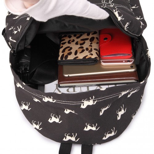 Miss Lulu Large Backpack Horse Black