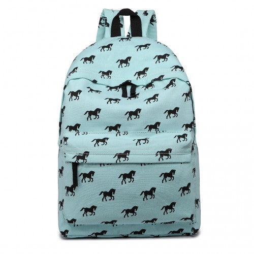 Miss Lulu Large Backpack Horse Blue