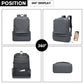 Kono Water Resistant Travel Backpack With USB Charging Port - Grey