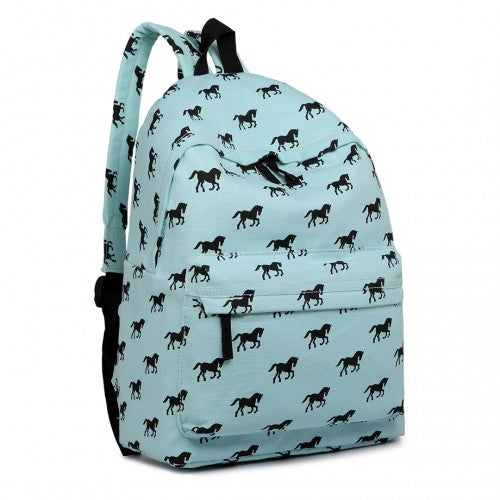 Miss Lulu Large Backpack Horse Blue