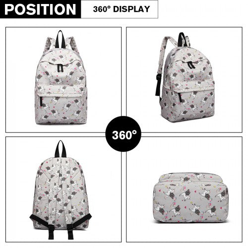 Miss Lulu Large Backpack Unicorn Print