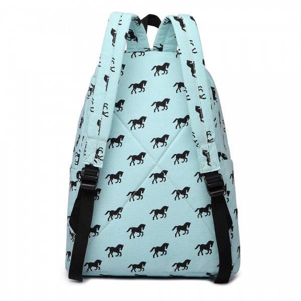 Miss Lulu Large Backpack Horse Blue