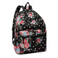 Miss Lulu Large Backpack Flower Polka Dot  - Black
