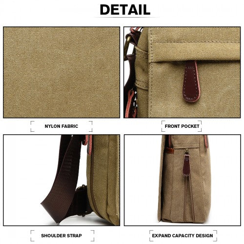 Kono Classic Expanding Messenger Bag - Khaki