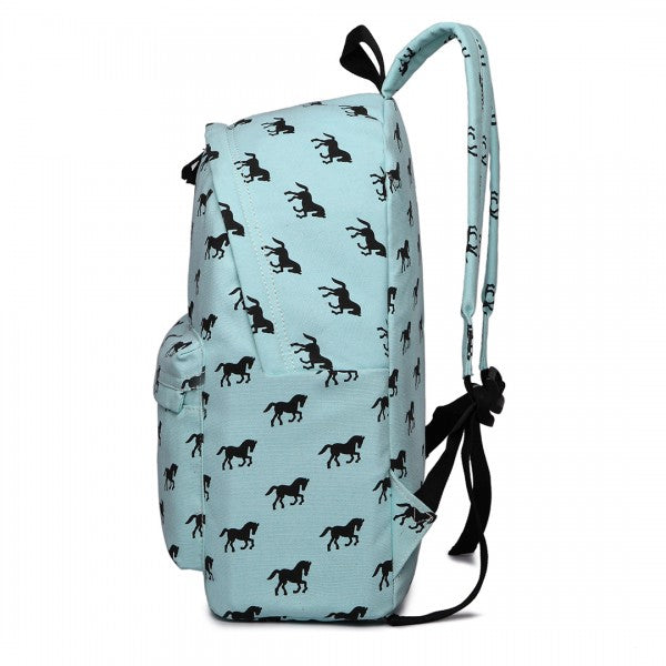 Miss Lulu Large Backpack Horse Blue