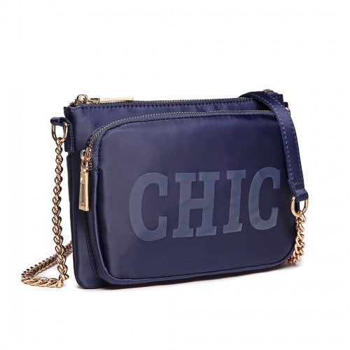 Miss Lulu 'Chic' Chain Shoulder Bag - Blue