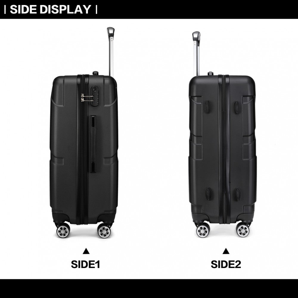 Kono 20 Inch Bandage Effect Hard Shell Suitcase - Black