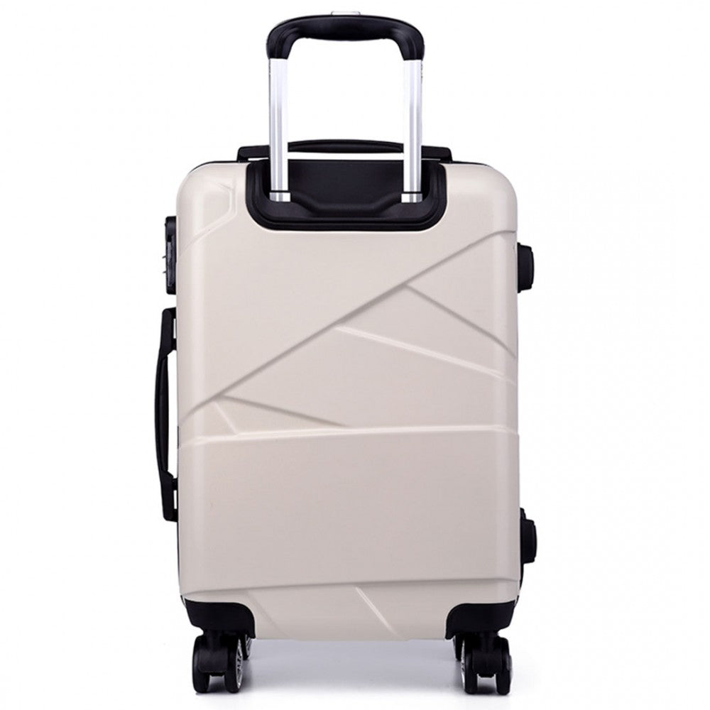 Kono 20 Inch Bandage Effect Hard Shell Suitcase - Beige