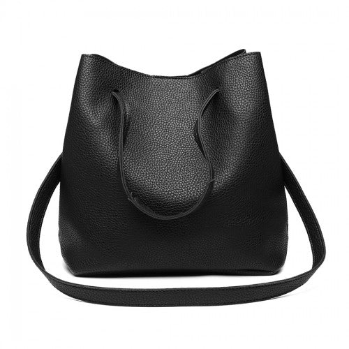 Miss Lulu 4 Piece Set Shoulder Tote Handbag - Black