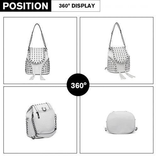 Miss Lulu Skull Studded Backpack Shoulder Bag