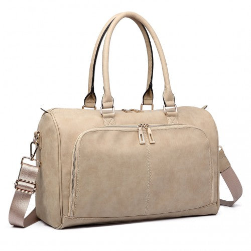 Miss Lulu Leather Look Maternity Changing Shoulder Bag Beige