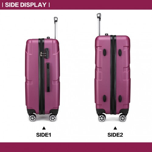 Kono 20 Inch Bandage Effect Hard Shell Suitcase - Purple