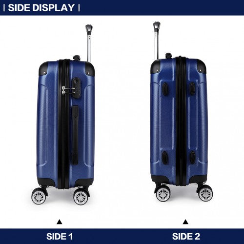 Kono 24 Inch Abs Hard Shell Suitcase Luggage - Navy