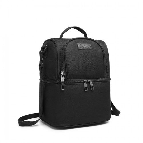 Kono Insulated Cool Bag Family Lunch Box Backpack - Black