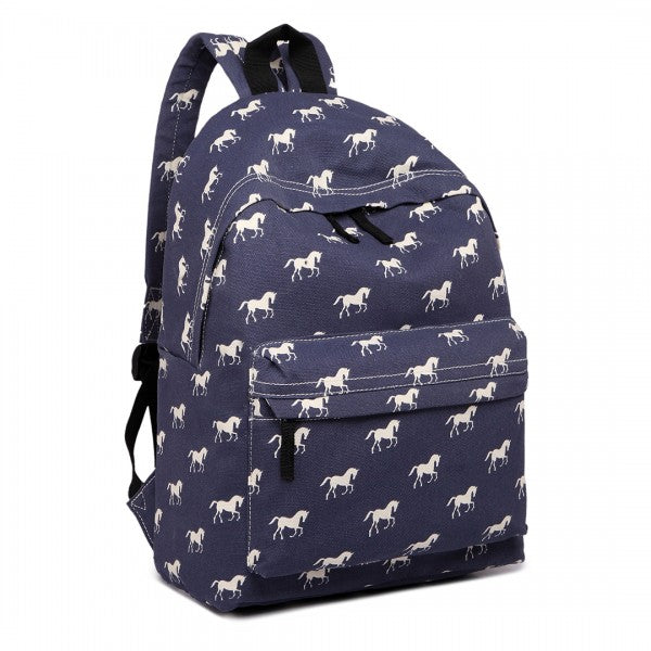 Miss Lulu Large Backpack Horse Navy