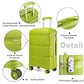 Kono 20 Inch Bright Hard Shell PP Suitcase - Classic Collection - Green