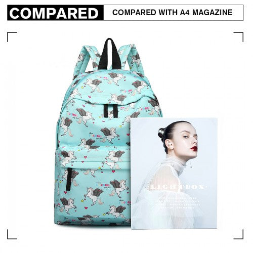 Miss Lulu Large Backpack Unicorn Print