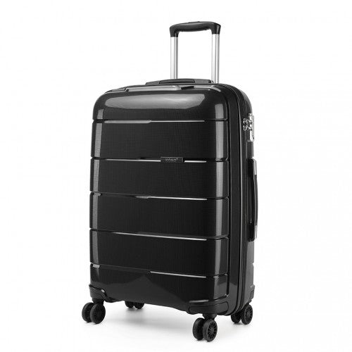 Kono 24 Inch Hard Shell PP Suitcase - Black