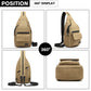 Kono Casual Canvas Single Strap Sling Backpack - Khaki