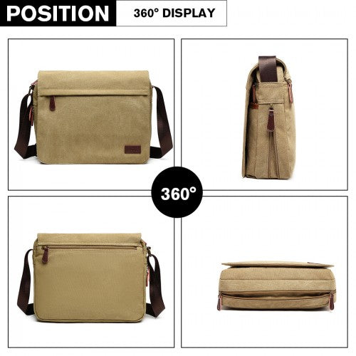 Kono Classic Expanding Messenger Bag - Khaki