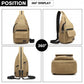 Kono Casual Canvas Single Strap Sling Backpack - Khaki